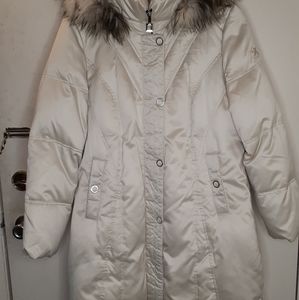 ZeroXposure Champagne Faux Fur Hooded Down Coat Size XL